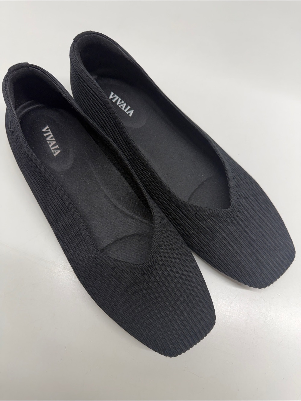 Vivaia Margot 2.0 Flats Slip On Washable Ballet Flat Shoes Square Toe Black 8